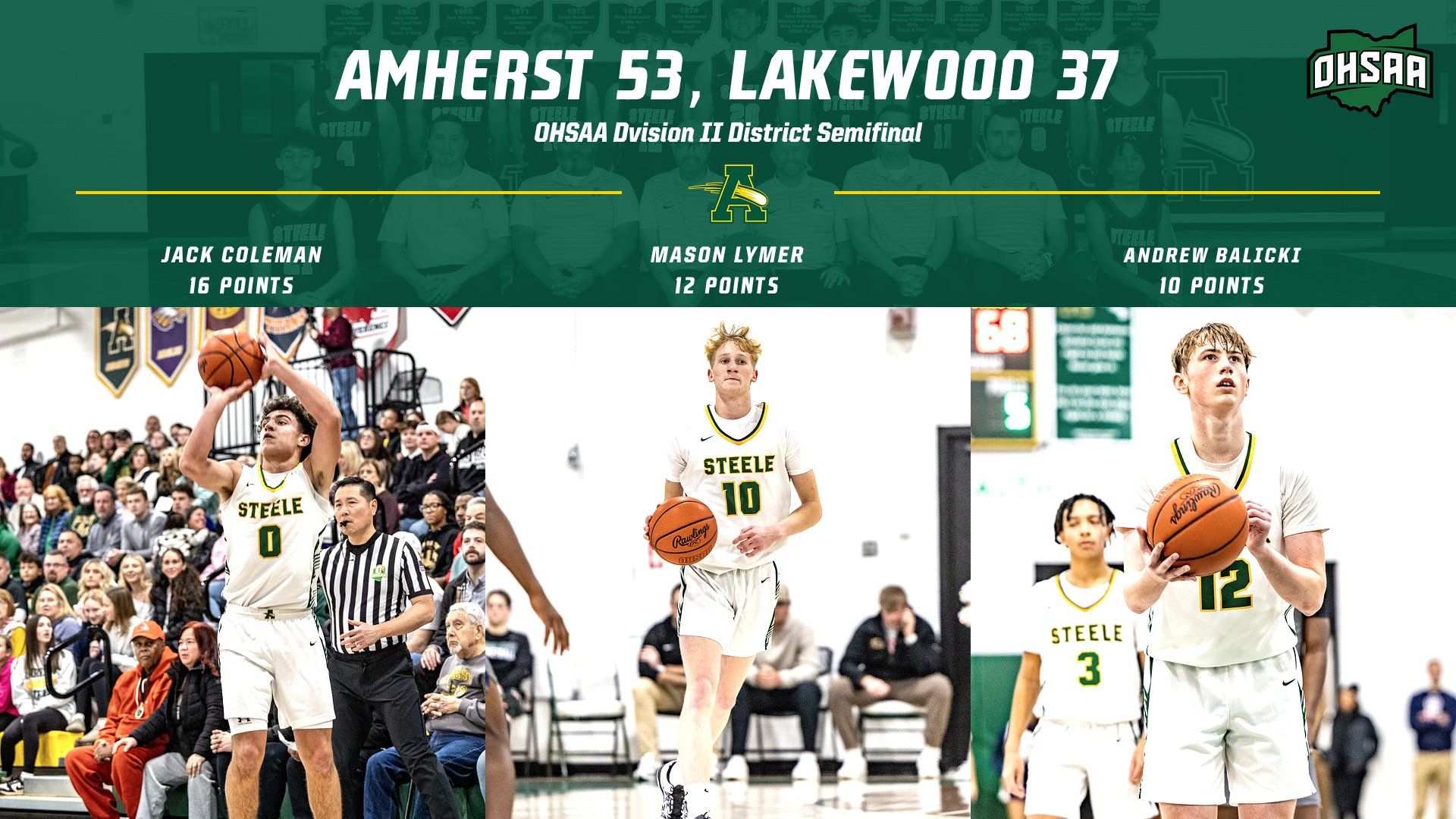 Amherst 53 Lakewood 37 OHSAA Dvision II District Semifinal